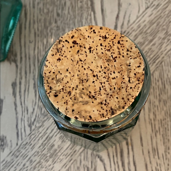 Set of Two Green Glass Jars with Cork Lids - Picture 7 of 9